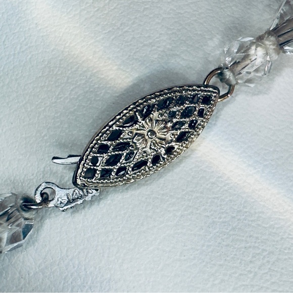 Vintage Handmade Swarovski Crystal Necklace & Earrings Matching Jewelry set 14k - Picture 2 of 16